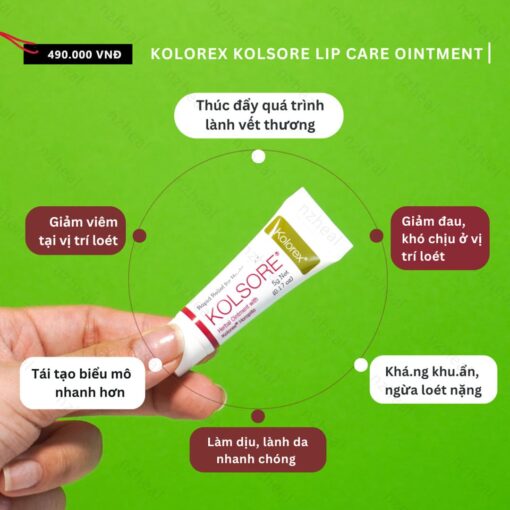 Kem trị chàm môi, herpes môi Kolorex Kolsore Lip Care Ointment 3g (0.1 oz) / 5g (0.17 oz)2