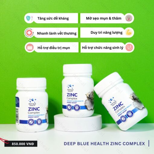 Viên Uống Kẽm Deep Blue Health Zinc Complex: tăng đề kháng, trị mụn (60 viên) 7