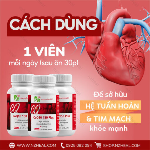 Viên Uống Bổ Tim Mạch, Chống Oxy Hóa CoQ10 150 Plus Nzpurehealth (30 viên) 1
