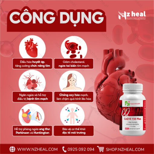 Viên Uống Bổ Tim Mạch, Chống Oxy Hóa CoQ10 150 Plus Nzpurehealth (30 viên) 4