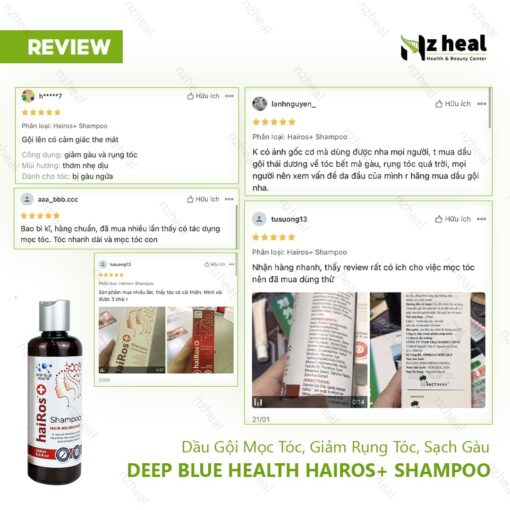 Dầu gội mọc tóc, giảm rụng tóc, sạch gàu Deep Blue Health Hairos+ Shampoo (250ml)