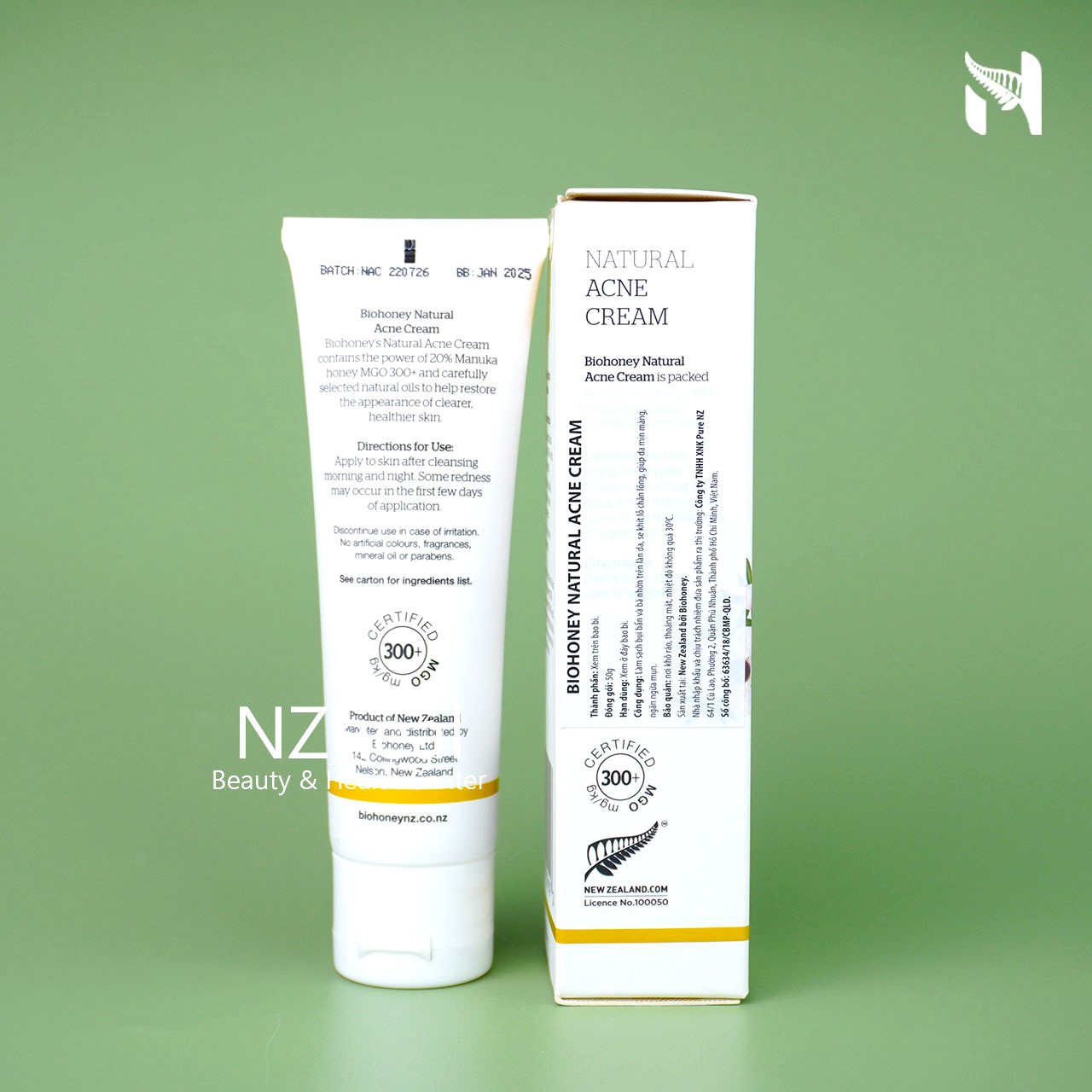 Kem trị mụn mật ong Manuka Biohoney Natural Acne Cream 50g 3