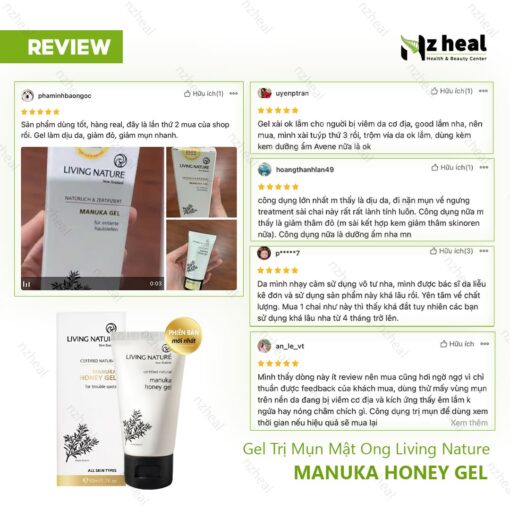 Gel trị mụn Living Nature Manuka Honey Gel 50ml