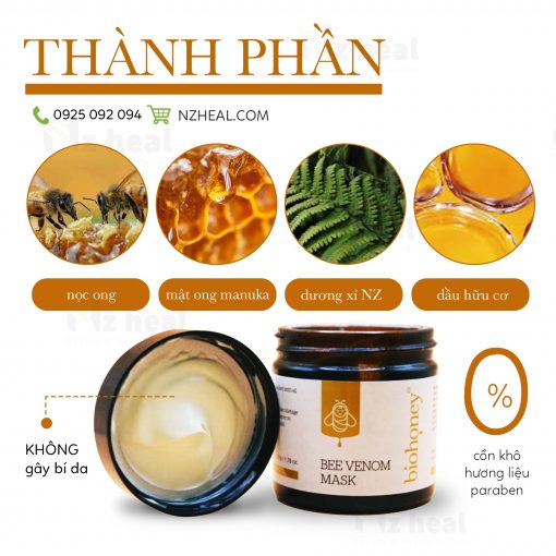 Mặt Nạ Nọc Ong Biohoney Bee Venom Mask 50g 2