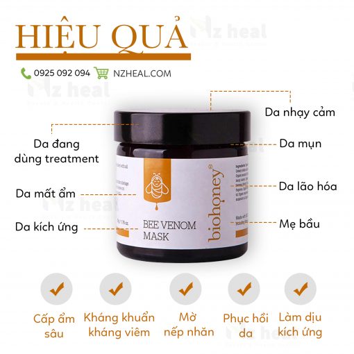 Mặt Nạ Nọc Ong Biohoney Bee Venom Mask 50g 3
