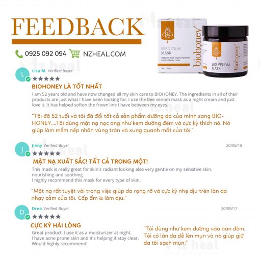 Mặt Nạ Nọc Ong Biohoney Bee Venom Mask 50g 4