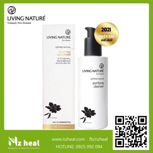 Sữa rửa mặt da dầu mụn Living Nature Purifying Cleanser 120ml (Bản mới)