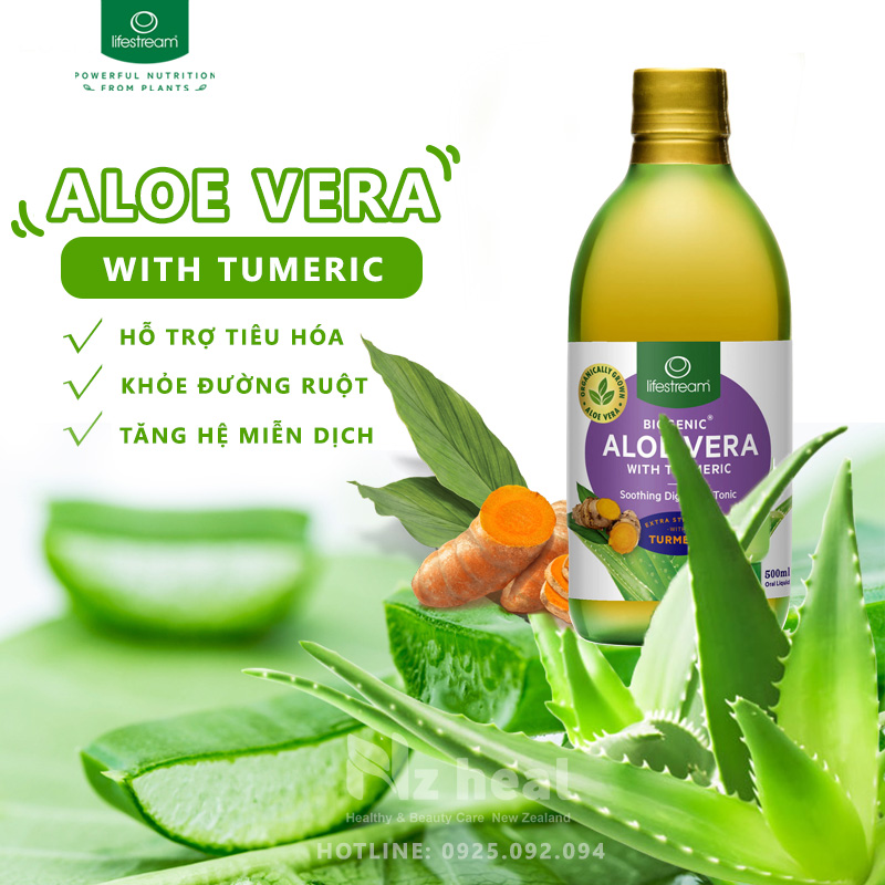 Nước ép hỗ trợ tiêu hóa Lifestream Biogenic Aloe Vera with Turmeric 500ml 3