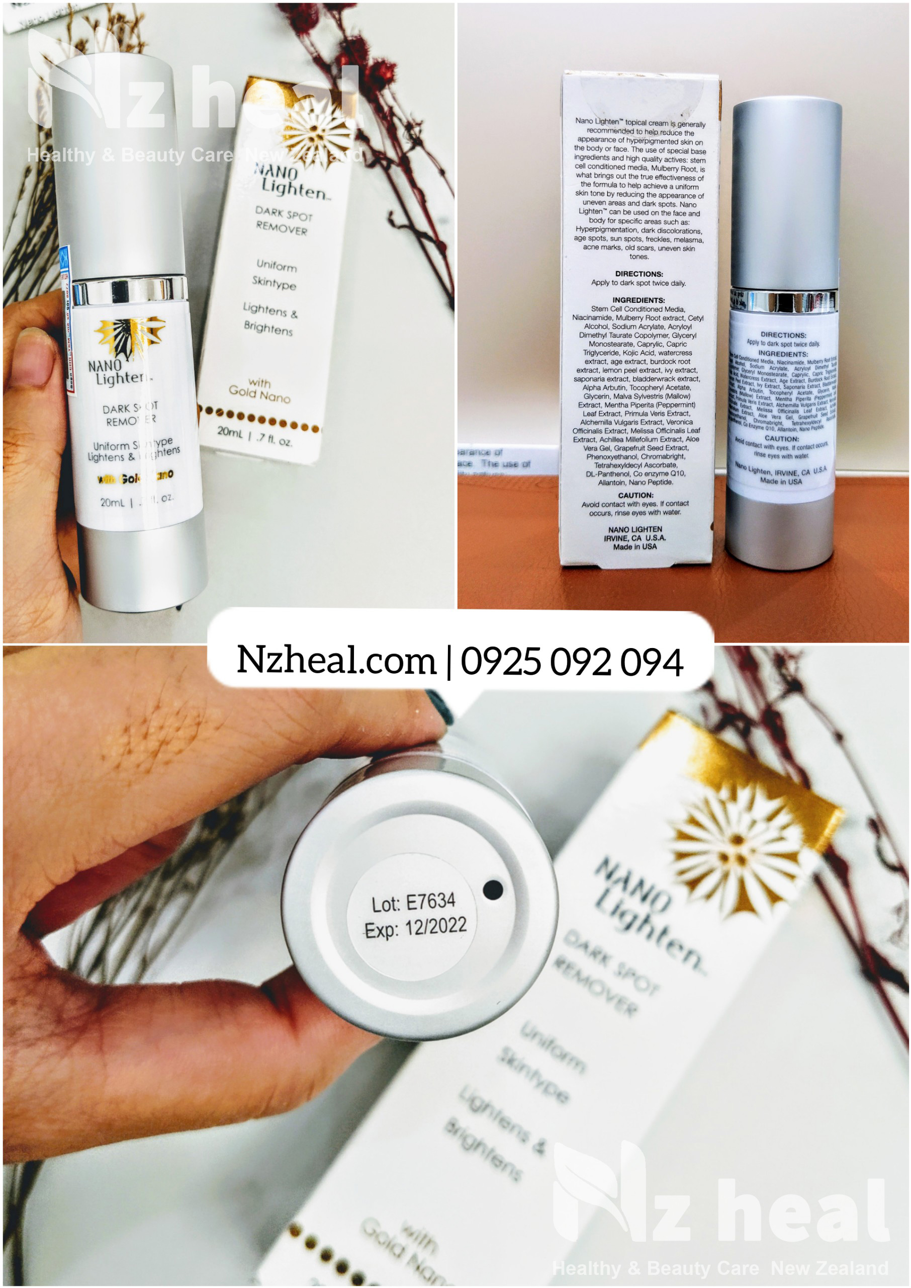 Serum đặc trị nám Nano Lighten Dark Spot Remover 20ml của Mỹ