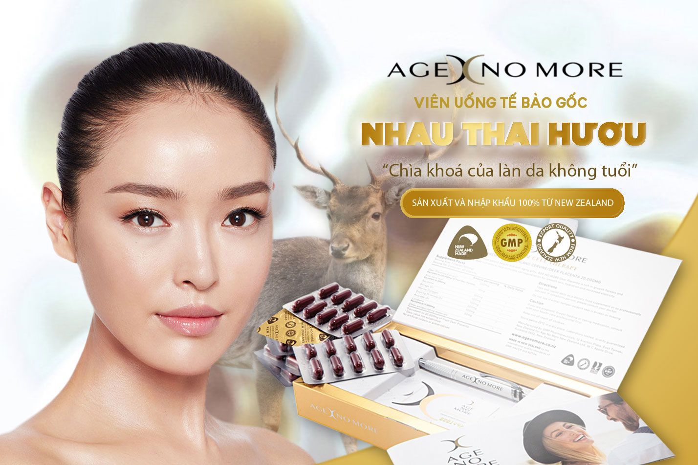  Viên Uống Nhau Thai Hươu Age No More Deer Placenta