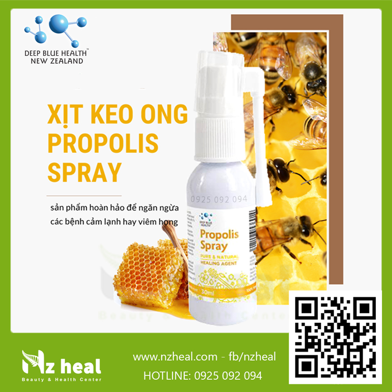 Xịt họng keo ong Deep Blue Health Propolis Spray 30ml