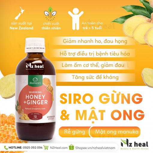 Siro gừng mật ong Lifestream Honey & Ginger Syrup 200ml