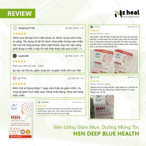 Viên uống giảm mụn, dưỡng móng tóc HSN – Deep Blue Health (30 viên)