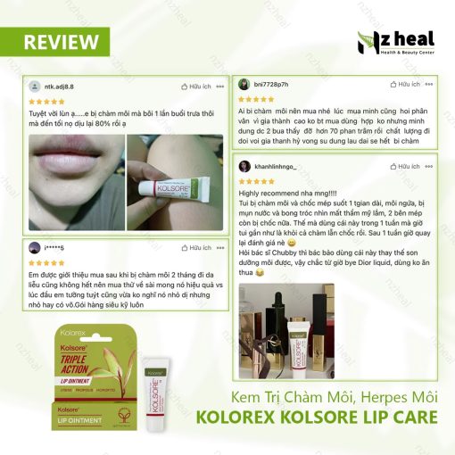 Kem trị chàm môi, herpes môi Kolorex Kolsore Lip Care Ointment 3g (0.1 oz) / 5g (0.17 oz)