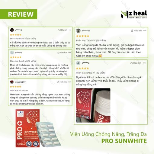 Viên uống chống nắng, trắng da Pro SunWhite Deep Blue Health (60 Viên)