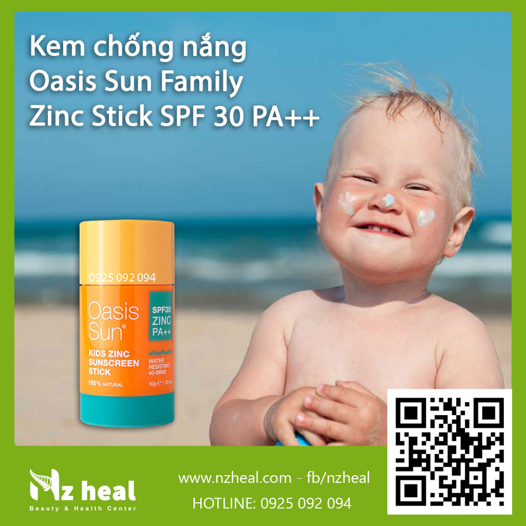 Kem chống nắng Oasis Sun Family Zinc Stick SPF 30 PA ++ 30g