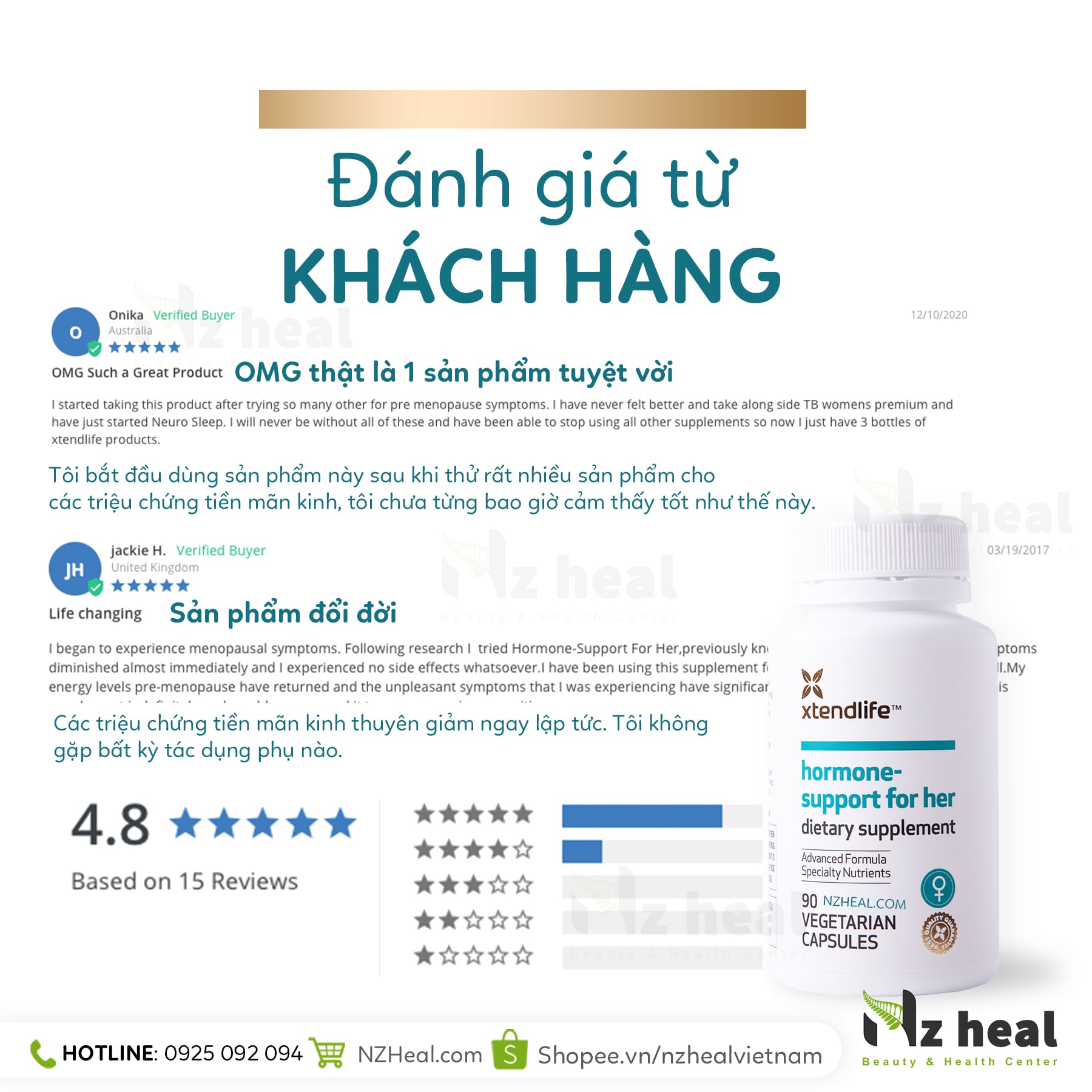 Review Viên Uống Tăng Nội Tiết Tố Nữ Hormone Support For Her Xtend-Life