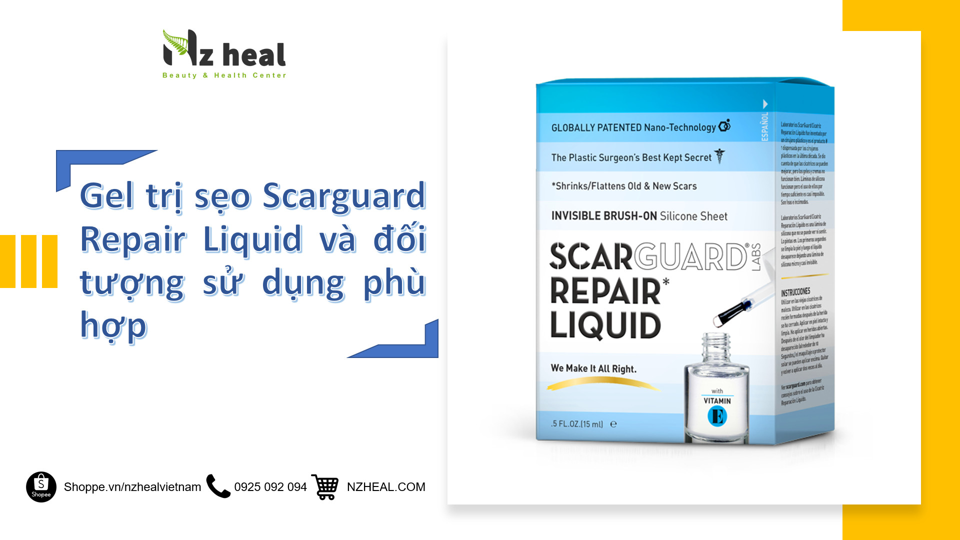 Gel trị sẹo Scarguard Repair Liquid và đối tượng sử dụng phù hợp