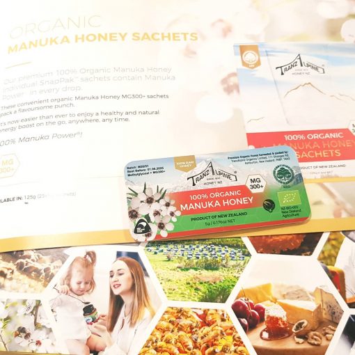 Tép mật ong TranzAlpine Organic Manuka Honey Sachets MG300+ 1