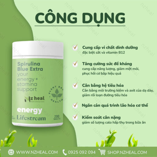 Viên uống tảo xoắn Lifestream Spirulina Blue Extra 200 viên 1