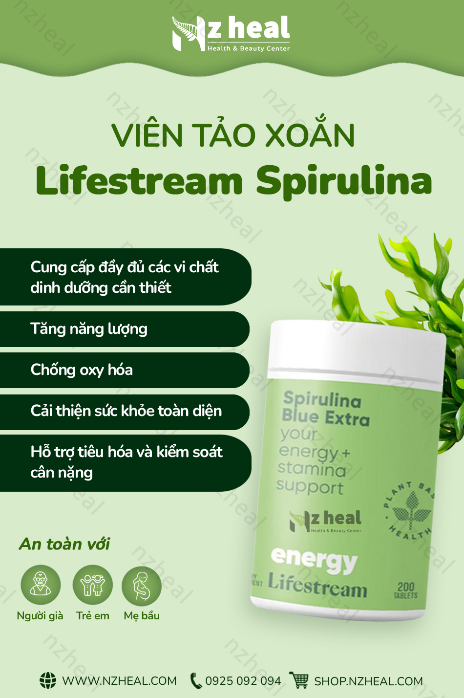 Viên uống tảo xoắn Lifestream Spirulina Blue Extra 200 viên 2