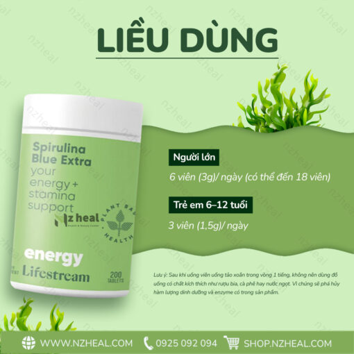 Viên uống tảo xoắn Lifestream Spirulina Blue Extra 200 viên
