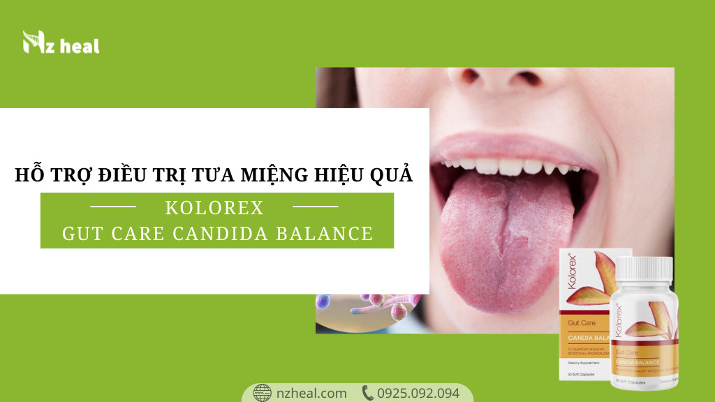Hỗ trợ điều trị tưa miệng hiệu quả nhờ viên uống Kolorex Gut Care Candida
