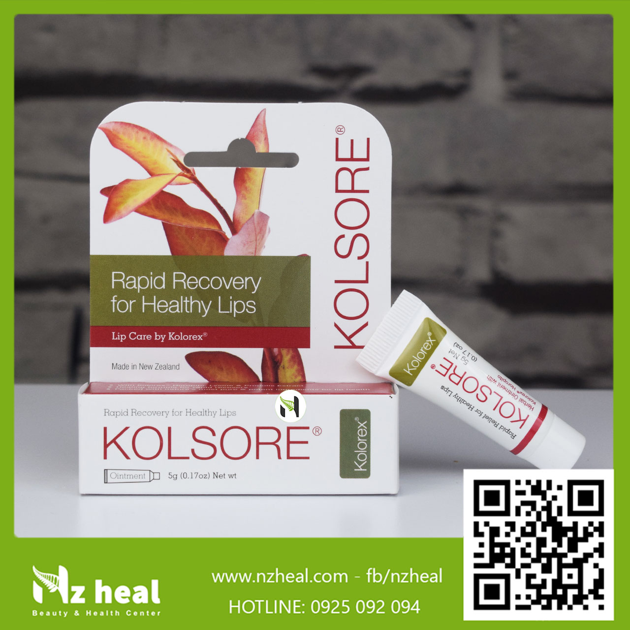 Kem trị chàm môi, herpes môi Kolorex Kolsore Lip Care Ointment 3g (0.1 oz) / 5g (0.17 oz)