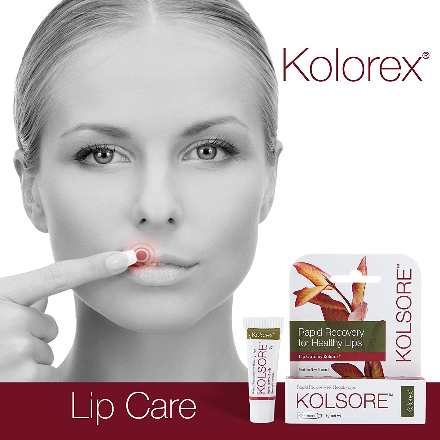 Xử lý chàm môi với Kem dưỡng môi Kolorex Kolsore Lip Care Ointment 3