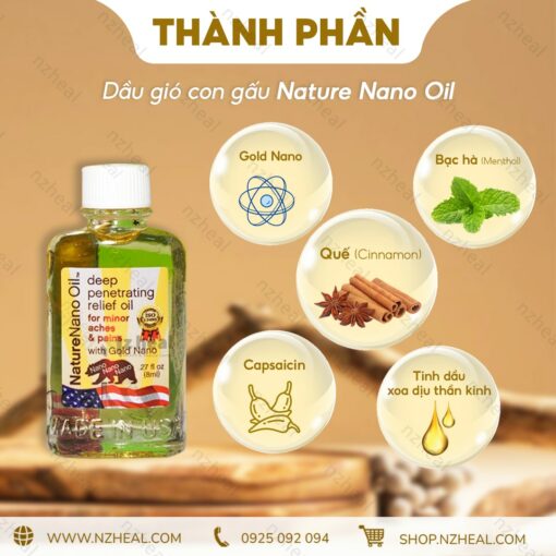Dầu gió con gấu Nature Nano Oil 8ml – Mỹ 1