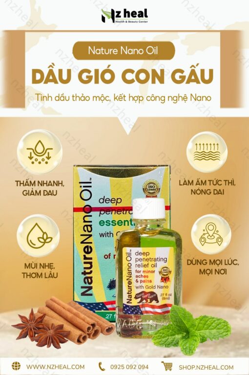 Dầu gió con gấu Nature Nano Oil 8ml – Mỹ 2