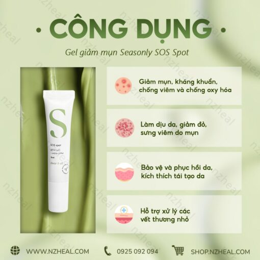 Gel trị mụn Seasonly SOS Spot 15ml 2