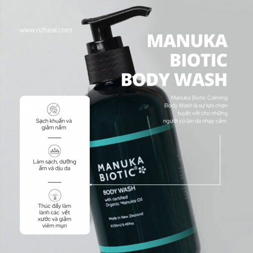 Sữa tắm làm dịu da Manuka Biotic Calming Body Wash 250ml