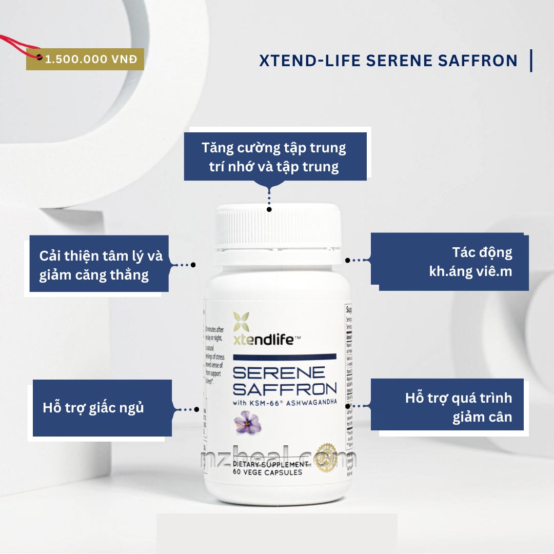 Viên uống phục hồi năng lượng Serene Saffron Xtend-Life (60 viên)