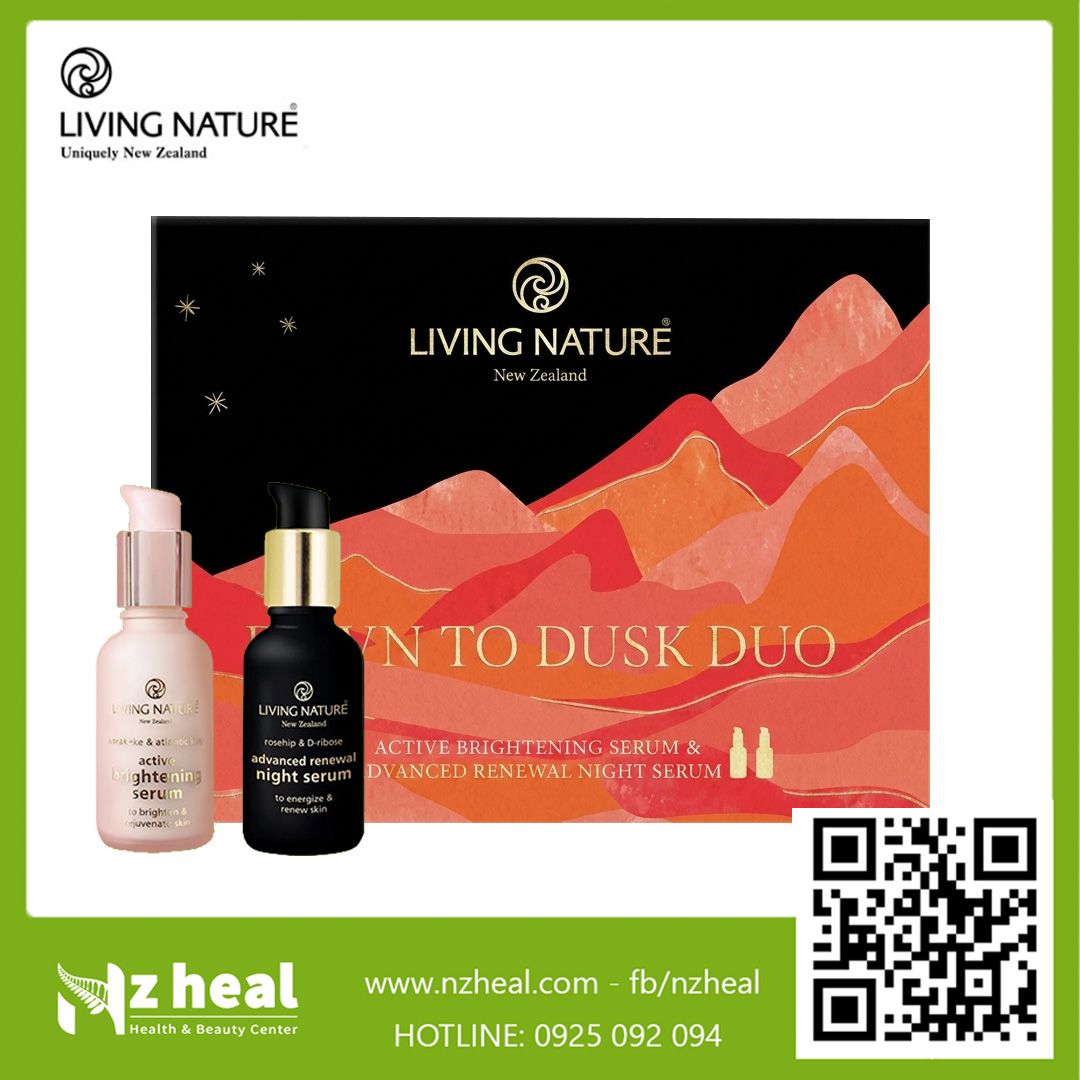 Bộ đôi serum dưỡng sáng da Living Nature Active Brightening Serum và Renewal Night Serum (ngày & đêm) 1-1
