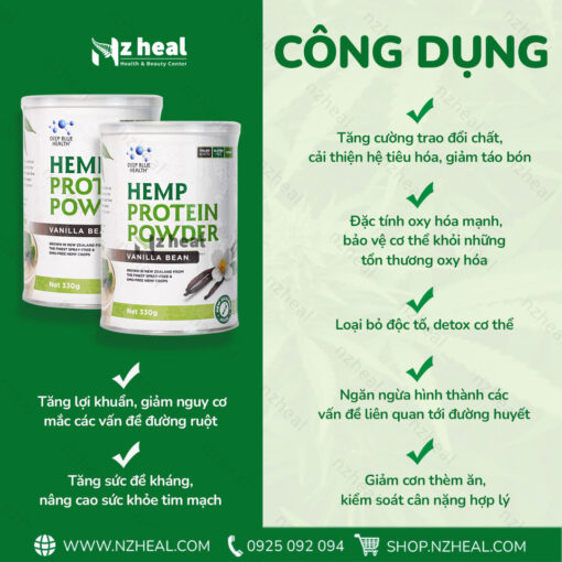 Bột đạm protein gai dầu Deep Blue Health Hemp Protein Powder (330gr) 1