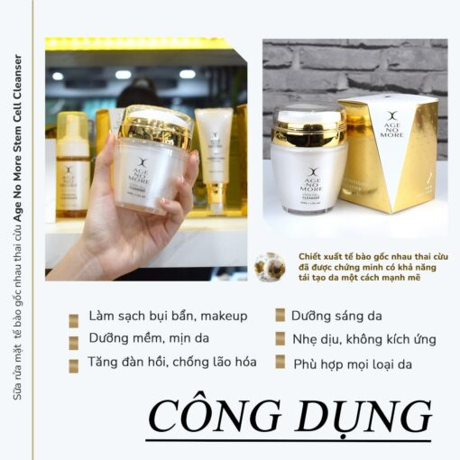 Sữa rửa mặt tế bào gốc nhau thai cừu Age No More Stem Cell Cleanser (50ml) 3