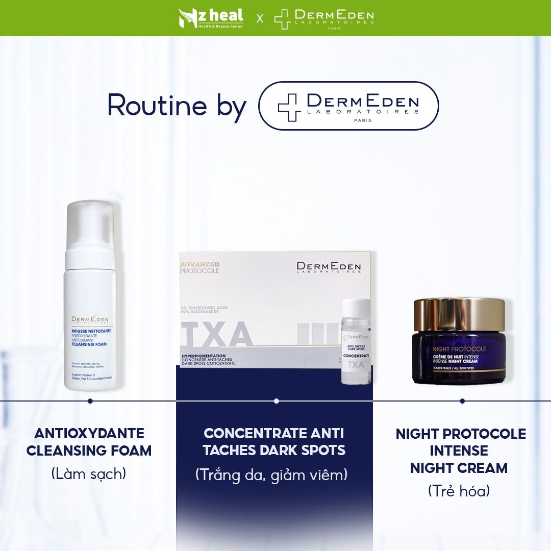 Tinh chất trị nám, giảm tàn nhang DermEden Concentrate Anti-Taches Dark Spots TXA (10ml x 3)