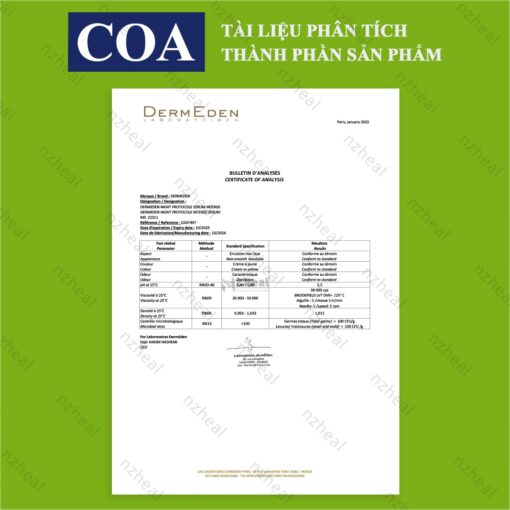 Tinh chất chống lão hóa, trắng da DermEden Night Protocole Intense Serum (30ml)