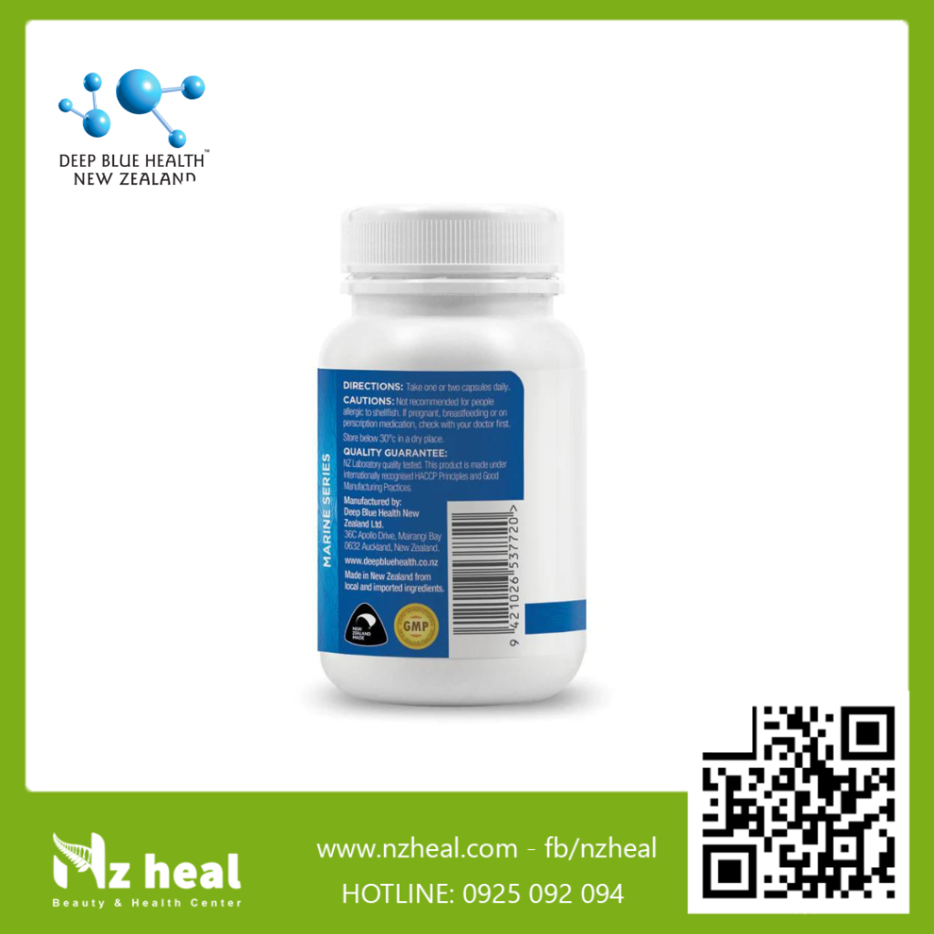 Viên uống dầu nhuyễn thể Deep Blue Health Krill Oil (60 viên) | nzheal.com
