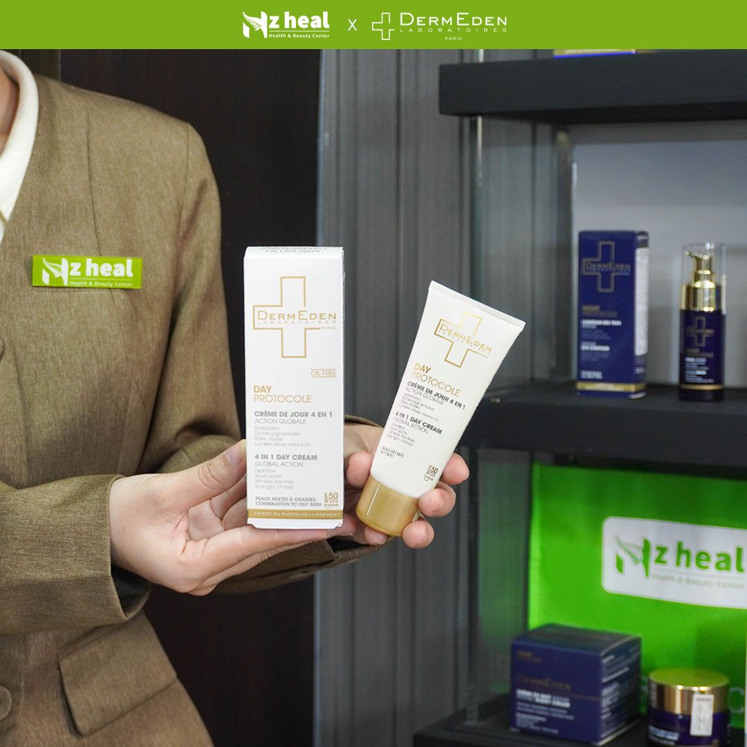 Kem chống nắng 4 in 1 DermEden Day Cream Global Action Combination Skin SPF 50 PA+++ – Da hỗn hợp/ da dầu (50ml)
