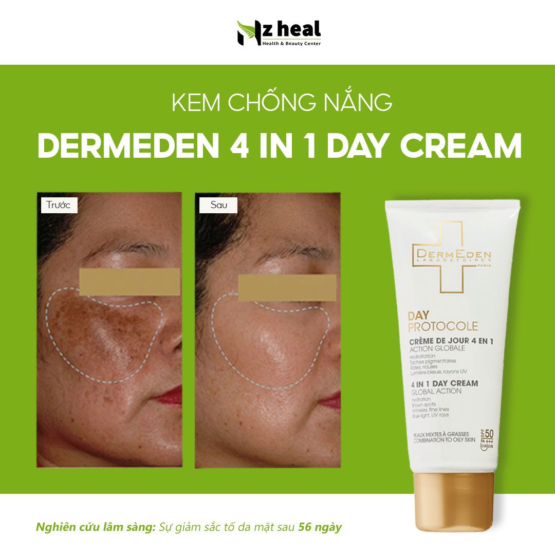 Kem chống nắng 4 in 1 DermEden Day Cream Global Action Combination Skin SPF 50 PA+++ – Da hỗn hợp/ da dầu (50ml)