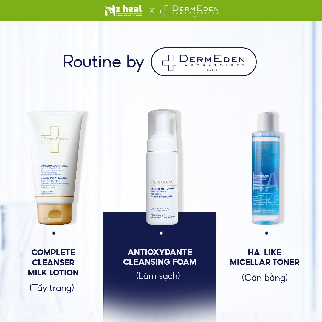 Sữa rửa mặt chống lão hoá dạng bọt DermEden AntiOxydante Cleansing Foam (150ml)