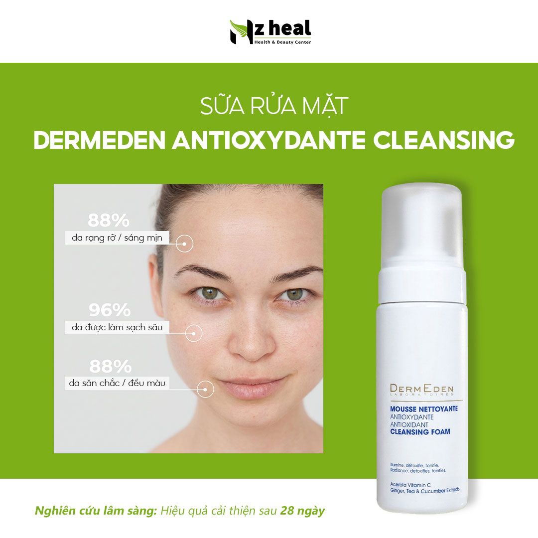 Sữa rửa mặt chống lão hoá dạng bọt DermEden AntiOxydante Cleansing Foam (150ml)