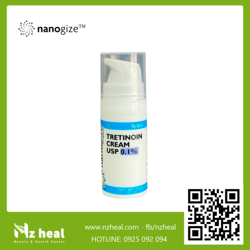 Kem giảm mụn, mờ nám, trẻ hoá da Nanogize Tretinoin 0.1% (10ml)