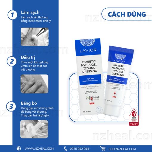 Gel băng vết thương hở LAVIOR Diabetic Hydrogel Wound Dressing (30ml) 1