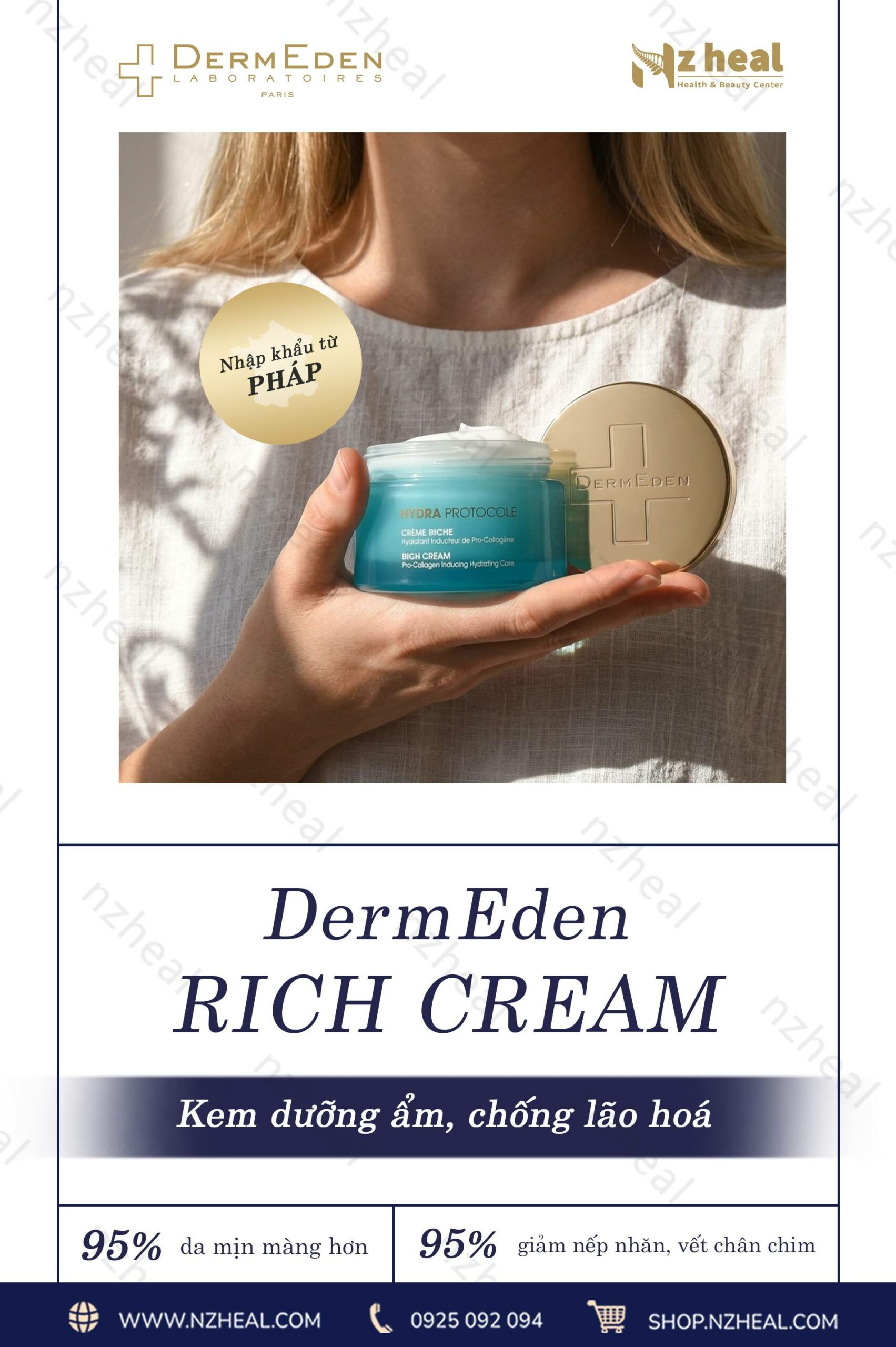 Kem dưỡng ẩm, chống lão hoá chuyên sâu DermEden Rich Cream (50ml) 3