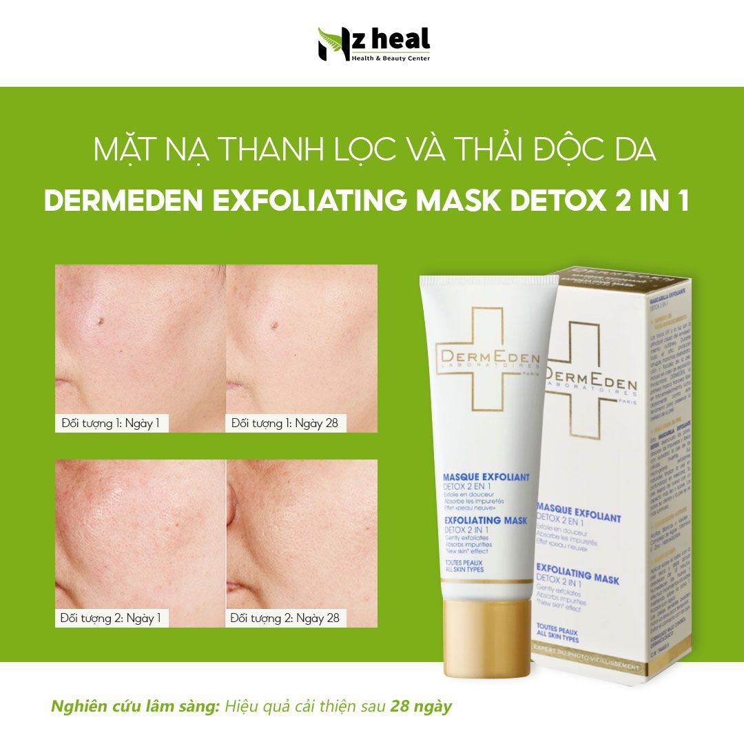 Mặt nạ tẩy tế bào chết Detox 2 in 1 DermEden Exfoliating Mask (50ml)