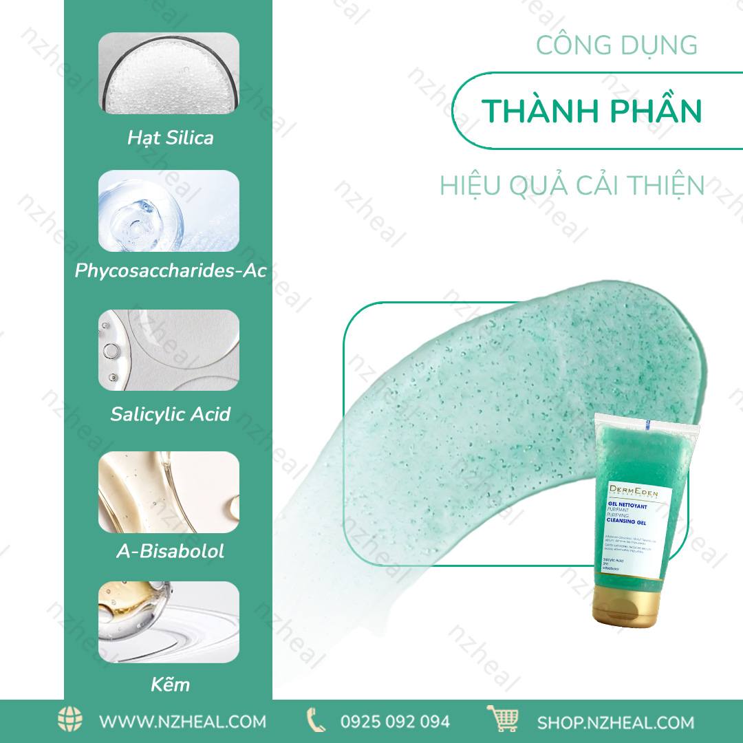 Sữa rửa mặt dạng gel Dermeden Purifying Cleansing Gel (150ml) – Da hỗn hợp/ Da dầu 1