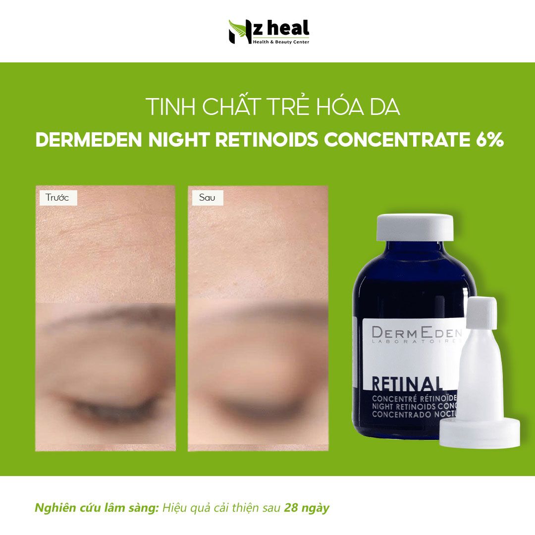 Tinh chất trẻ hoá da, giảm nếp nhăn Retinal DermEden Night Retinoids Concentrate 6% 30ml